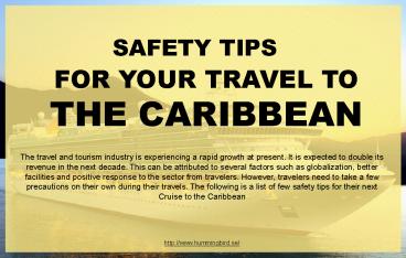 Tips to travel safely to the Caribbean