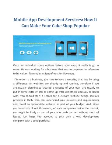 Mobile App Development Services: How It Can Make Your Cake Shop Popular