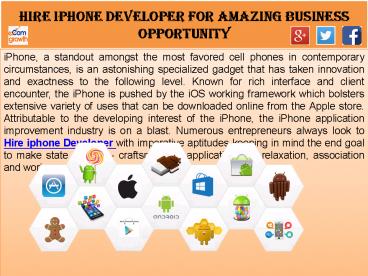 Hire iPhone Developer for Amazing Business Opportunity