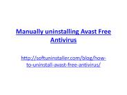 Manually Uninstalling Avast Free Antivirus