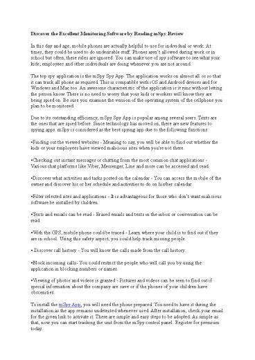 Begin Checking Loved Ones by Examining mSpy Review and Installing the App