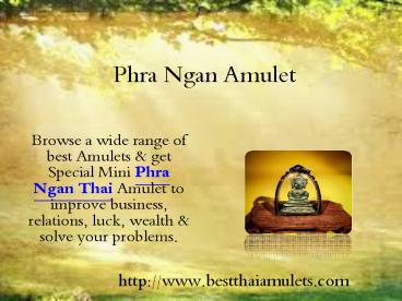 Phra Ngan Amulet