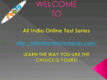 All India Online Test Series | Test Series For Gate