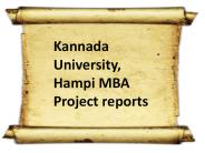 Kannada University, Hampi MBA Project reports