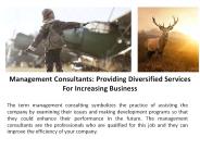 Management Consultants Providing Diversified Services For Increasing Business
