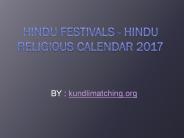 Hindu Festivals - Hindu Religious Calendar 2017