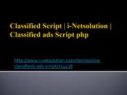 classified script - i-Netsolution - classified ads script php