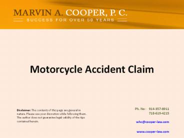 Motorcycle Accident Claim