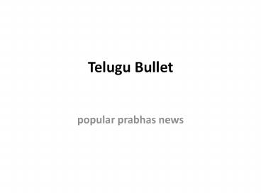 popular prabhas news - Telugu Bullet