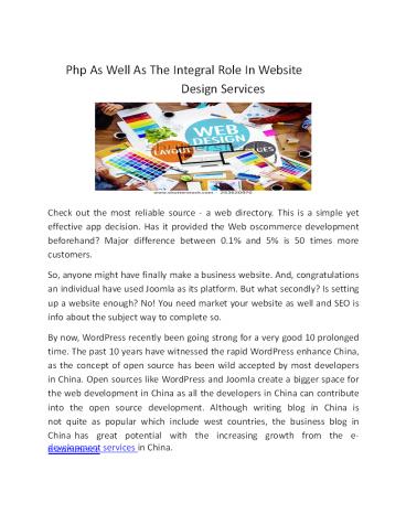 Php As Well As The Integral Role In Website Design Services