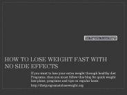 How to Lose Weight Fast With No Side Effects