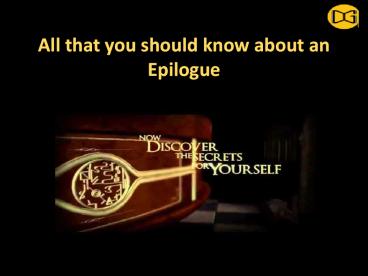 All that you should know about an Epilogue (1)
