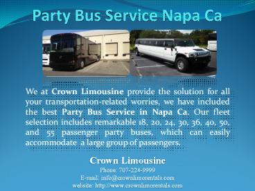 Party Bus Service Napa Ca