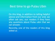 Best time to go Pulau Ubin