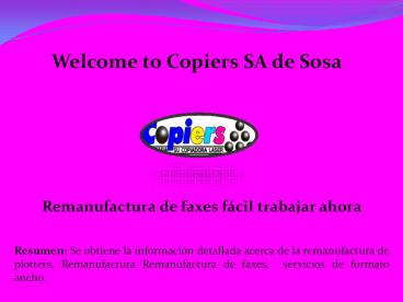 remanufactura de formato ancho servicios, remanufactura de faxes