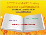 ACCT 504 MART Making Decisions-acct504martcom