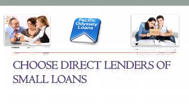 Choose Direct Lenders of Small Loans