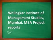 Welingkar Institute of Management Studies, Mumbai MBA Project reports