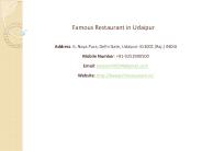 Famous Restaurant in Udaipur