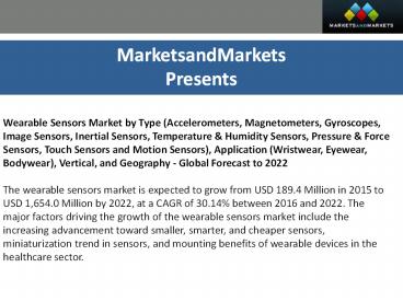 Wearable Sensors Market by Technology and Analysis