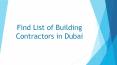 List of building contracting companies in Dubai, Abu Dhabi PowerPoint PPT Presentation
