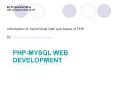 Introduction to Web and PHP MySQL PowerPoint PPT Presentation