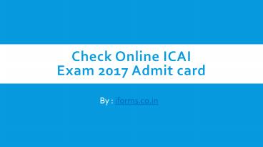 How to fill IPCC exam form 2017