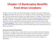 Chapter 13 Bankruptcy Benefits From Brian Linnekens