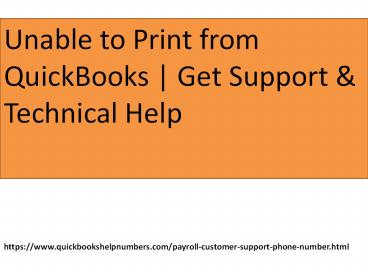 Unable to print QuickBooks