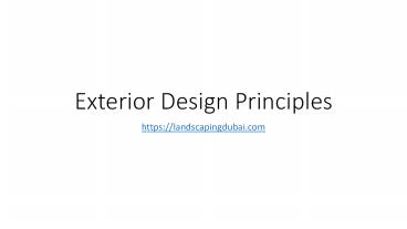 Exterior Design Principles