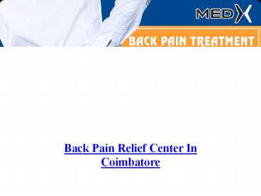 back pain relief center in coimbatore