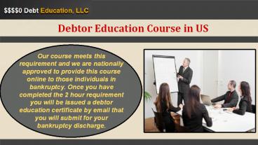 Debtor Education Course in US