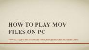 how to play MOV files on PC