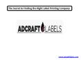 The Secret to Finding the Right Label Printing Company PowerPoint PPT Presentation