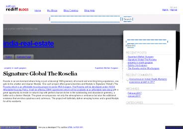 The Roselia Sector 95A Gurgaon