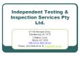 Independent Testing & Inspection Services Pty Ltd. PowerPoint PPT Presentation