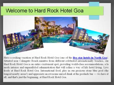 Hard Rock Hotel Goa