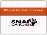 Bad credit Car loans Newfoundland