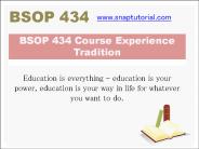BSOP 434 Course Experience Tradition / snaptutorial.com