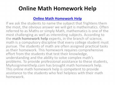 How MyAssignmenthelp.com Helps with Maths Coursework?