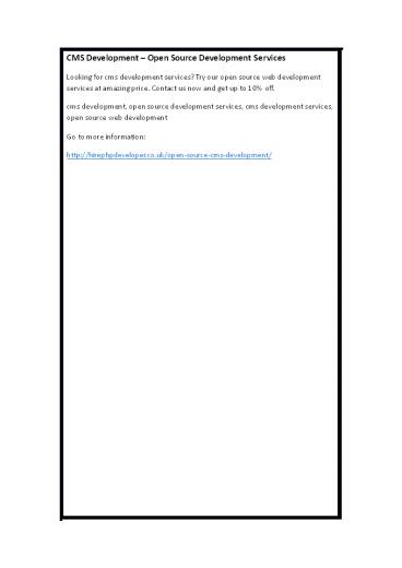 CMS Development – Open Source Development Services