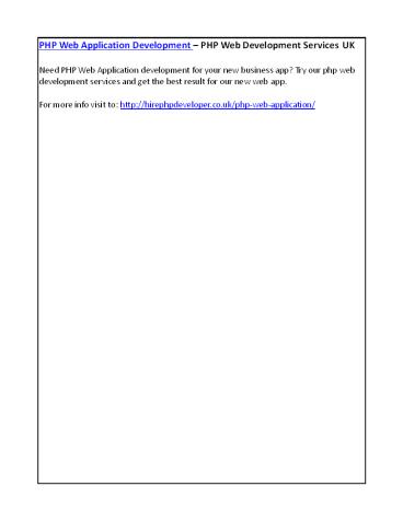 PHP Web Application Development – PHP Web Development Services UK