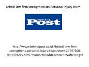bristol post strenghthen personal injury