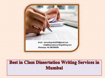 Best in Class Dissertation Writing Services in Mumbai