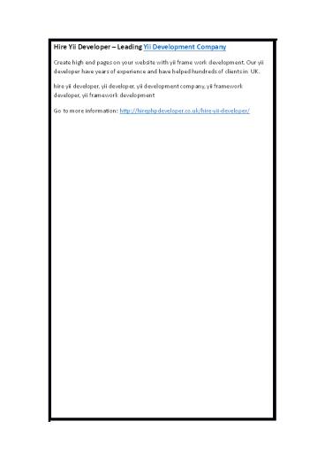 Hire Yii Developer – Leading Yii Development Company