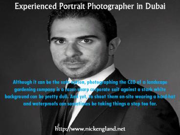 Portrait Photographer in Dubai with Nick England