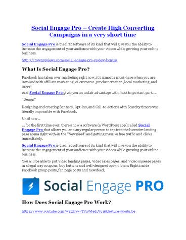 Social Engage Pro review-$16,400 Bonuses & 70% Discount