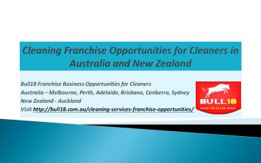 Franchise Cleaning Business Opportunities
