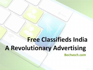 Free Classifieds India   A Revolutionary Advertising