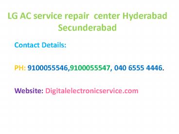 LG Ac Service Repair Center Hyderabad Secunderabad